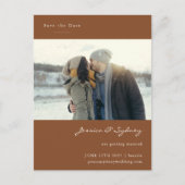 Minimalistische moderne Sienna Brown foto bespaart Briefkaart (Voorkant)