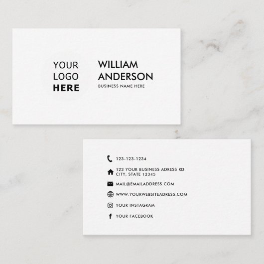 Minimalistische moderne sociale mediapictogrammen  visitekaartje (Voorkant / Achterkant)