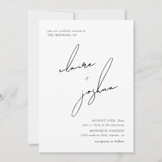 Minimalistische moderne & speelse script kaart (Voorkant)