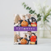 Minimalistische Moderne Spooky Happy Halloween 2 F Feestdagenkaart (Staand voorkant)