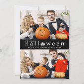 Minimalistische Moderne Spooky Happy Halloween 2 F Feestdagenkaart (Voorkant)