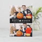 Minimalistische Moderne Spooky Happy Halloween 2 F Feestdagenkaart (Staand voorkant)