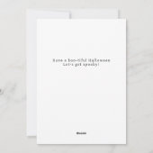 Minimalistische Moderne Spooky Happy Halloween 2 F Feestdagenkaart (Achterkant)