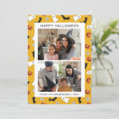 Minimalistische Moderne Spooky Happy Halloween 2 F Feestdagenkaart (Staand voorkant)