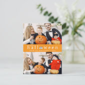 Minimalistische Moderne Spooky Happy Halloween 2 F Feestdagenkaart (Staand voorkant)