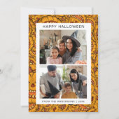 Minimalistische Moderne Spooky Happy Halloween 2 F Feestdagenkaart (Voorkant)