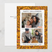 Minimalistische Moderne Spooky Happy Halloween 2 F Feestdagenkaart (Voorkant / Achterkant)