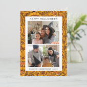 Minimalistische Moderne Spooky Happy Halloween 2 F Feestdagenkaart (Staand voorkant)