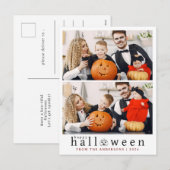 Minimalistische Moderne Spooky Happy Halloween 2 F Feestdagenkaart (Voorkant / Achterkant)