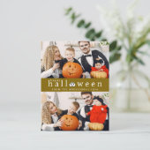 Minimalistische Moderne Spooky Happy Halloween 2 F Feestdagenkaart (Staand voorkant)