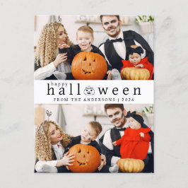 Minimalistische Moderne Spooky Happy Halloween 2 F Feestdagenkaart