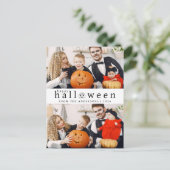Minimalistische Moderne Spooky Happy Halloween 2 F Feestdagenkaart (Staand voorkant)