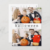 Minimalistische Moderne Spooky Happy Halloween 2 F Feestdagenkaart (Voorkant / Achterkant)