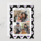 Minimalistische Moderne Spooky Happy Halloween 2 F Feestdagenkaart (Voorkant)