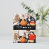 Minimalistische Moderne Spooky Happy Halloween 2 F Feestdagenkaart (Staand voorkant)