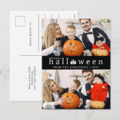 Minimalistische Moderne Spooky Happy Halloween 2 F Feestdagenkaart (Voorkant / Achterkant)