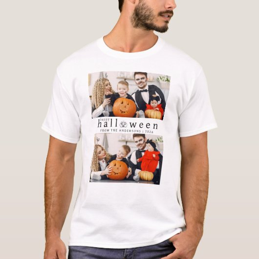 Minimalistische Moderne Spooky Happy Halloween 2 F T-shirt (Voorkant)
