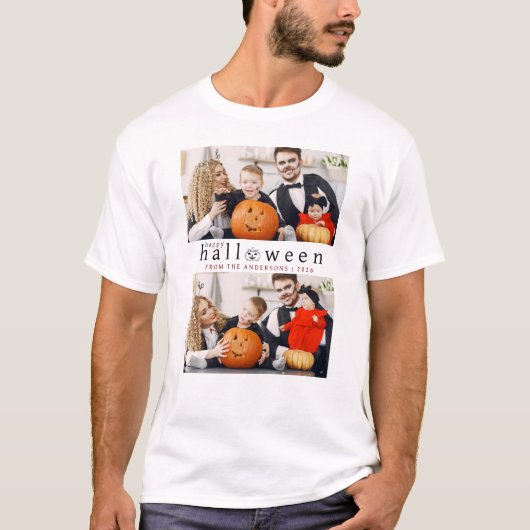 Minimalistische Moderne Spooky Happy Halloween 2 F T-shirt (Voorkant)