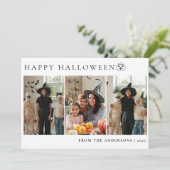 Minimalistische Moderne Spooky Happy Halloween 3 F Feestdagenkaart (Staand voorkant)