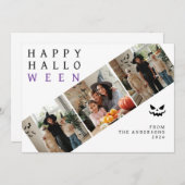 Minimalistische Moderne Spooky Happy Halloween 3 F Feestdagenkaart (Voorkant / Achterkant)