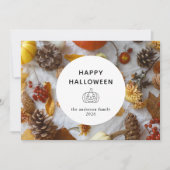 Minimalistische Moderne Spooky Happy Halloween 3 F Feestdagenkaart (Voorkant)