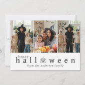 Minimalistische Moderne Spooky Happy Halloween 3 F Feestdagenkaart (Voorkant)