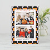 Minimalistische Moderne Spooky Happy Halloween 3 F Feestdagenkaart (Staand voorkant)