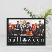 Minimalistische Moderne Spooky Happy Halloween 3 F Feestdagenkaart (Staand voorkant)