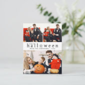Minimalistische Moderne Spooky Happy Halloween 3 F Feestdagenkaart (Staand voorkant)