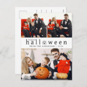 Minimalistische Moderne Spooky Happy Halloween 3 F Feestdagenkaart (Voorkant / Achterkant)