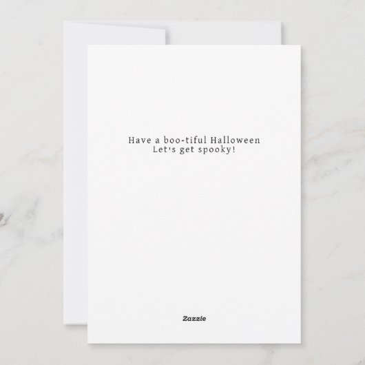 Minimalistische Moderne Spooky Happy Halloween 3 F Feestdagenkaart (Achterkant)