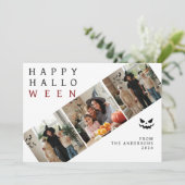 Minimalistische Moderne Spooky Happy Halloween 3 F Feestdagenkaart (Staand voorkant)