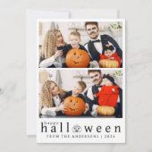 Minimalistische Moderne Spooky Happy Halloween 3 F Feestdagenkaart (Voorkant)