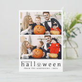 Minimalistische Moderne Spooky Happy Halloween 3 F Feestdagenkaart (Staand voorkant)