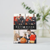 Minimalistische Moderne Spooky Happy Halloween 3 F Feestdagenkaart (Staand voorkant)