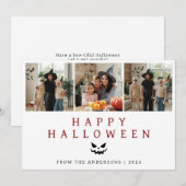 Minimalistische Moderne Spooky Happy Halloween 3 F Feestdagenkaart (Voorkant / Achterkant)