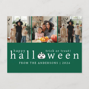 Minimalistische Moderne Spooky Happy Halloween 3 F Feestdagenkaart