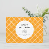 Minimalistische Moderne Spooky Happy Halloween 3 F Feestdagenkaart (Staand voorkant)