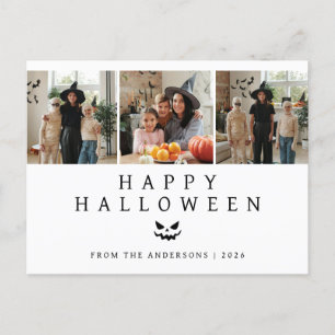 Minimalistische Moderne Spooky Happy Halloween 3 F Feestdagenkaart