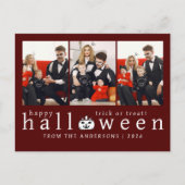 Minimalistische Moderne Spooky Happy Halloween 3 F Feestdagenkaart (Voorkant)