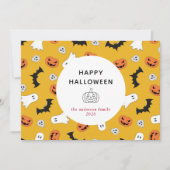 Minimalistische Moderne Spooky Happy Halloween 3 F Feestdagenkaart (Voorkant)