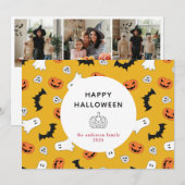 Minimalistische Moderne Spooky Happy Halloween 3 F Feestdagenkaart (Voorkant / Achterkant)