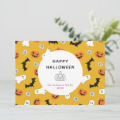 Minimalistische Moderne Spooky Happy Halloween 3 F Feestdagenkaart (Staand voorkant)