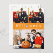 Minimalistische Moderne Spooky Happy Halloween 3 F Feestdagenkaart (Voorkant / Achterkant)