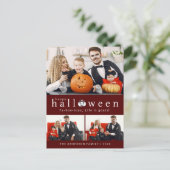 Minimalistische Moderne Spooky Happy Halloween 3 F Feestdagenkaart (Staand voorkant)