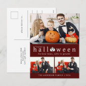 Minimalistische Moderne Spooky Happy Halloween 3 F Feestdagenkaart (Voorkant / Achterkant)