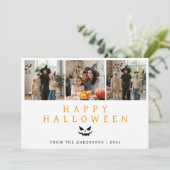 Minimalistische Moderne Spooky Happy Halloween 3 F Feestdagenkaart (Staand voorkant)