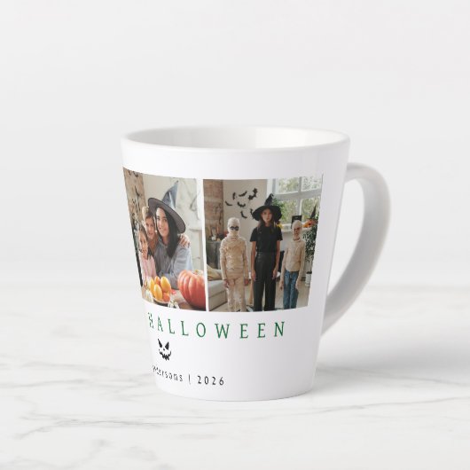 Minimalistische Moderne Spooky Happy Halloween 3 F Latte Mok (Rechterhoek)