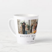 Minimalistische Moderne Spooky Happy Halloween 3 F Latte Mok (Linkerhoek)