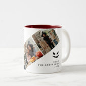 Minimalistische Moderne Spooky Happy Halloween 3 F Tweekleurige Koffiemok (Voorkant rechts)